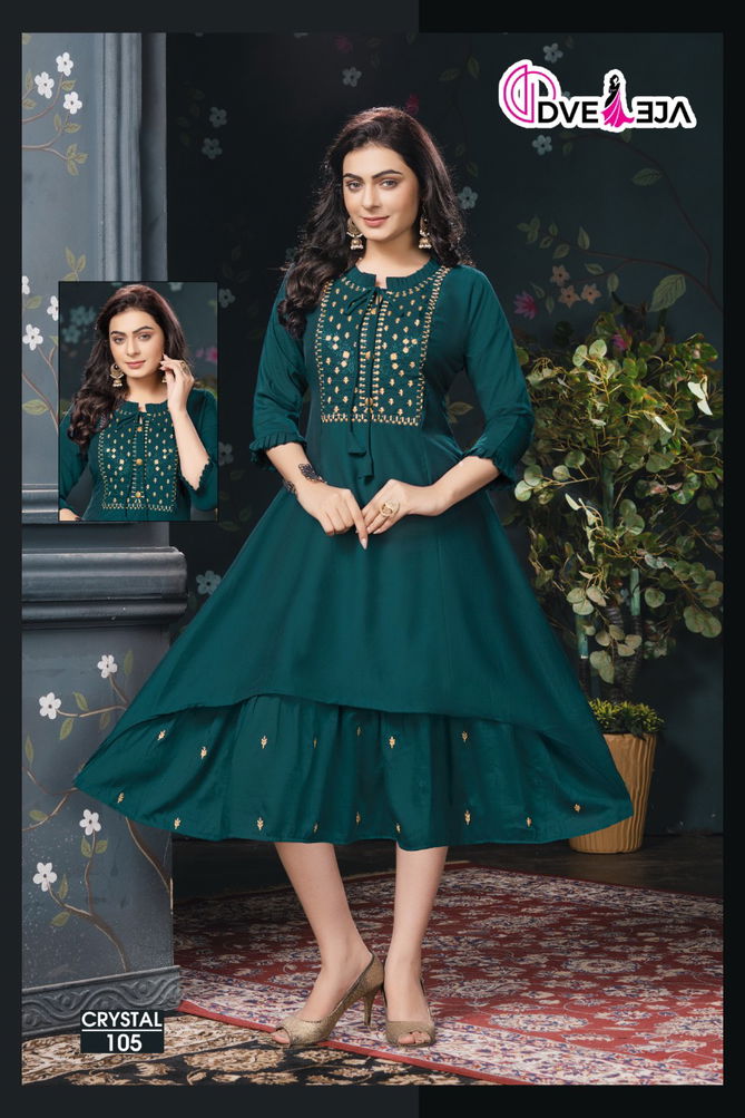 Dveeja Crystal Vol 1 Ethnic Wear Wholesale Embroidery Kurtis
